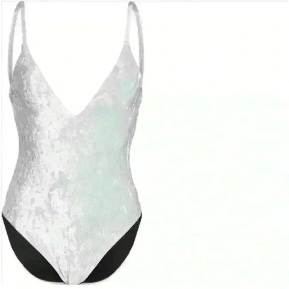 New Silver Velvet Swimsuit - Picture 4 of 10